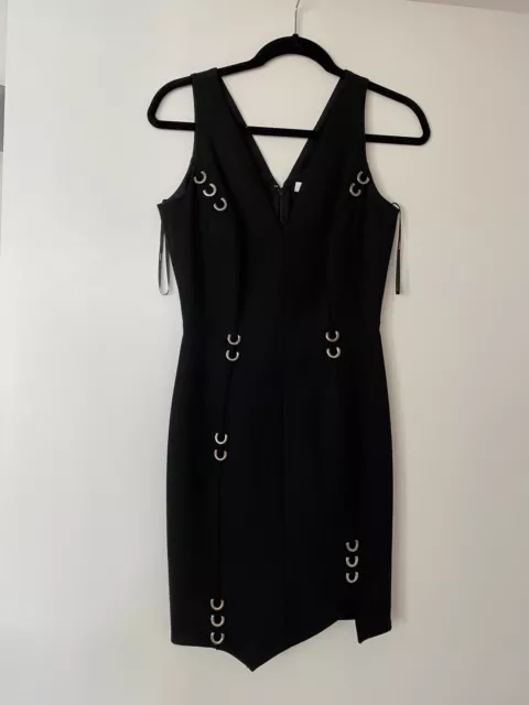 NWT Black Wool Thierry Mugler dress pre-fall 2016 size F36/US 2-4