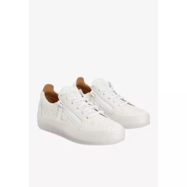 GIUSEPPE ZANOTTI MEN'S Rigolia Low Top Sneakers Size 40 NWB Bianco $539 ...