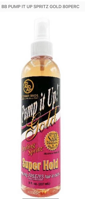 BB Pump It Up! Super Hold Gold Styling Spritz 8 oz (80 % hold)