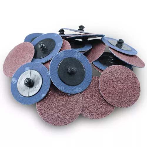 50 Pack - 2" 40 Grit A/O Quick Change Sanding Disc Black Hawk, Type R Roloc