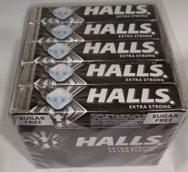 Halls Menta Extra Fuerte Sin Azucar Caja De 20 Stick De 32G.