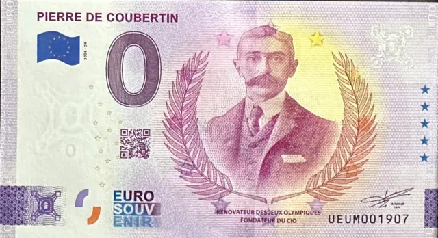 Billet 0 Euro  Pierre De Coubertin  France  2024  Numero  Divers