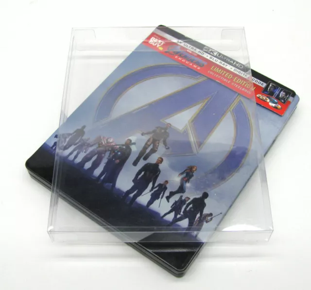 10x 4K UHD Steelbook With J-Card (Size 4k4) -Clear Plastic Box Protectors Sleeve