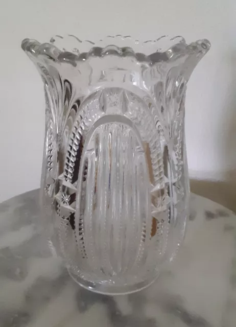 EAPG Bryce Higbee & Company Ribbed Ellipse  Clear Colorless Celery Vase