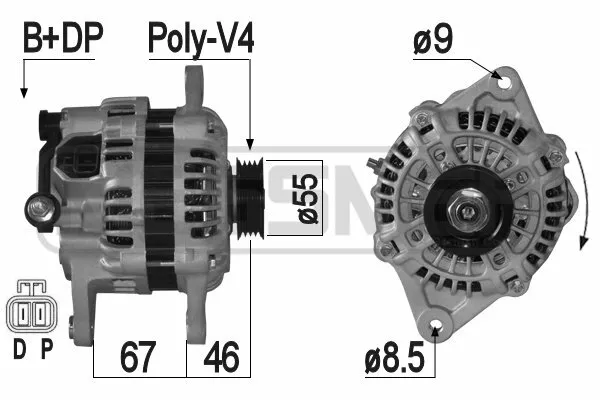 ERA Alternatore Generatore 80A 14V per Mazda MX-5 II 1.6 16V 1.8 1.9 2.0