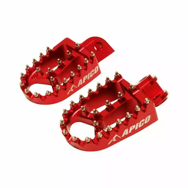 Apico Xtreme Foot Pegs For Suzuki RMZ250 2010-22 RMZ450 2012-22 - Red