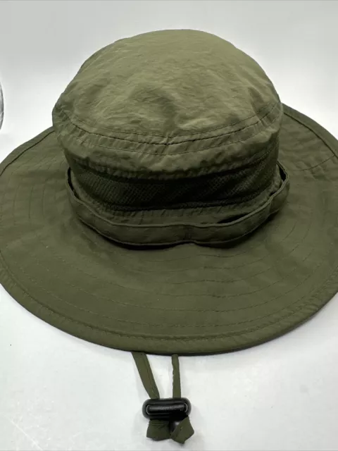 Eddie Bauer Adult Army Green WeatherEdge Bucket Hat Camping Fishing Nylon Sz S/M