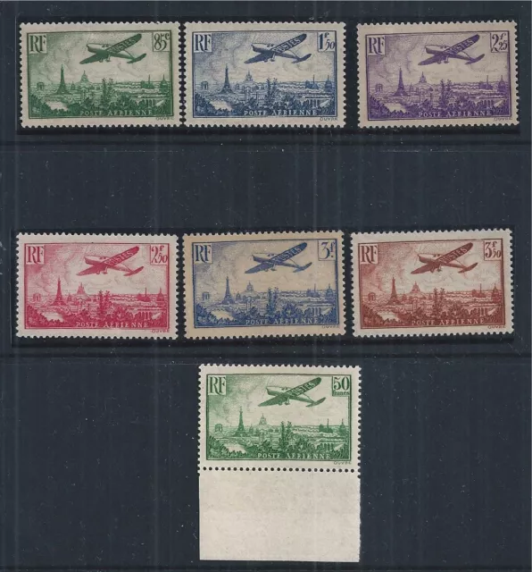 FRANCE 1936 MiNr: 305 - 311 POSTE AERIENNE FLUGPOST AIRMAIL FLUGZEUG AIRPLANE