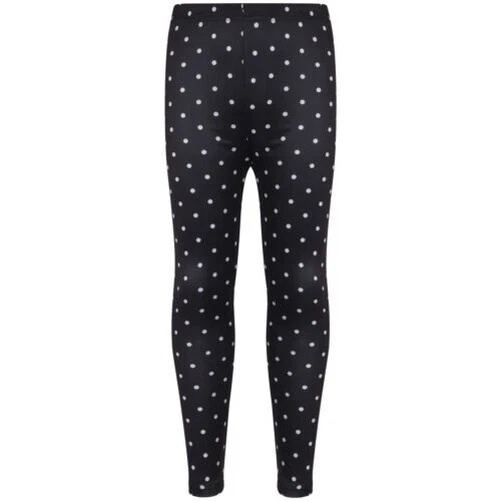 Bambine Legging Spotty Stampa Nero Morbido Comodo Elasticizzato Leggings 5-13