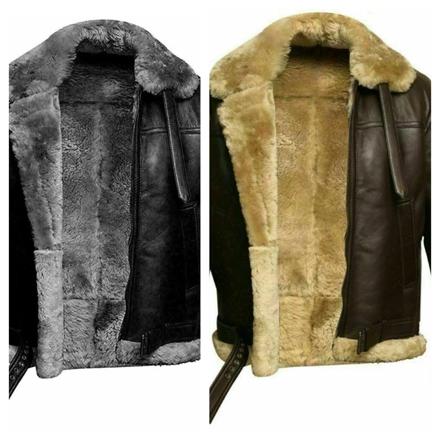 Giubbotto Aviator Uomo In Vera Pelle Di Pecora B3 RAF &ndash; Bomber Pilota Marrone, Modello MF5