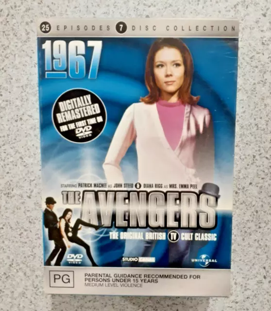 THE AVENGERS 1967 DVD  BOX SET 7 DISCS Region 4 Digitally Remastered 25 Episodes
