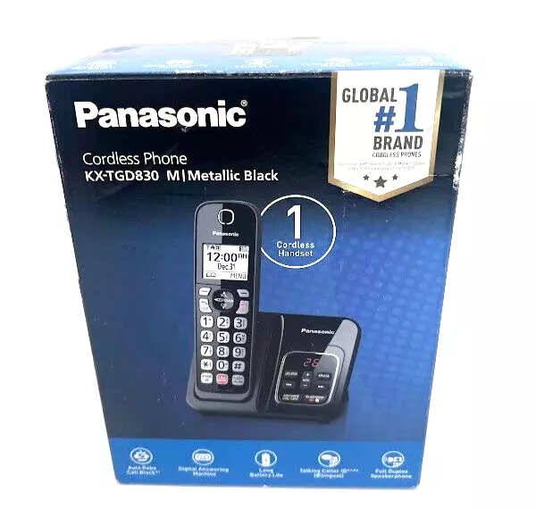 Sistema telefónico inalámbrico expandible Panasonic KX-TGD830M DECT 6.0 sellado envío gratuito