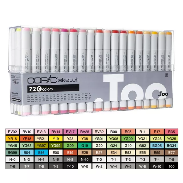 Genuine COPIC Sketch 72 C Colors Set Art Pens Markers - C SET - Ship by FedEX