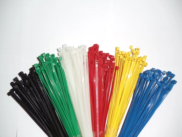 XL Nylon Kabelbinder Lang & Breit – 4,8mm X 200mm, Schwarz, Weiß, Rot U.a., Robust & Vielseitig