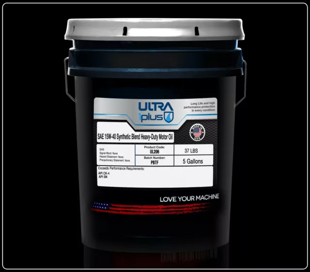 Ultra1Plus 15W40 Synthetic Blend HD Motor Oil API CK-4/SN (5 Gallon Pail)