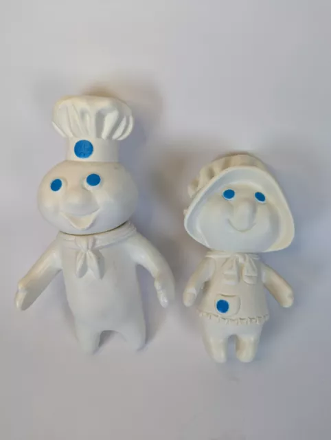1971 Pillsbury Doughboy Poppin Fresh And Poppie Fresh Rubber Figures Toys Retro