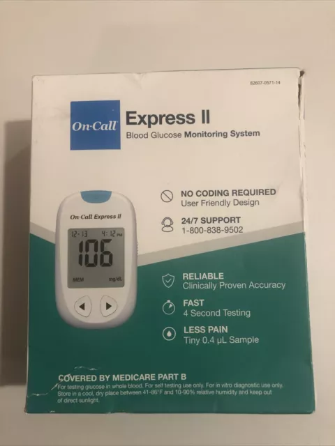 Sistema de monitoreo de glucosa en sangre On-Call Express II NUEVO CADUCIDAD: 2023-09-08