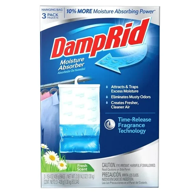 DampRid Fresh Scent Hanging Moisture Absorber, 3 Pack Free & Fast Shipping