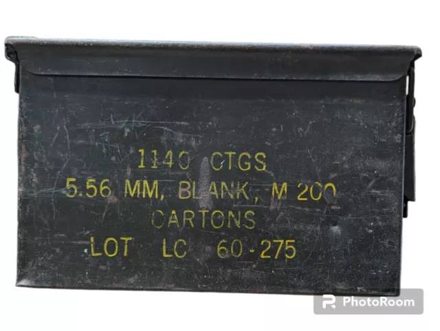 Vintage Metal Ammo Can Box 1140 Ctgs 5.56 Mm Blank M200 Cartons Lc-79M 020-004