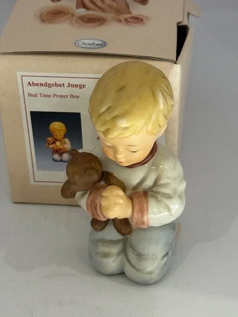 Goebel Porzellan Figur Abendgebet Junge mit Teddy OVP 11 cm 2002