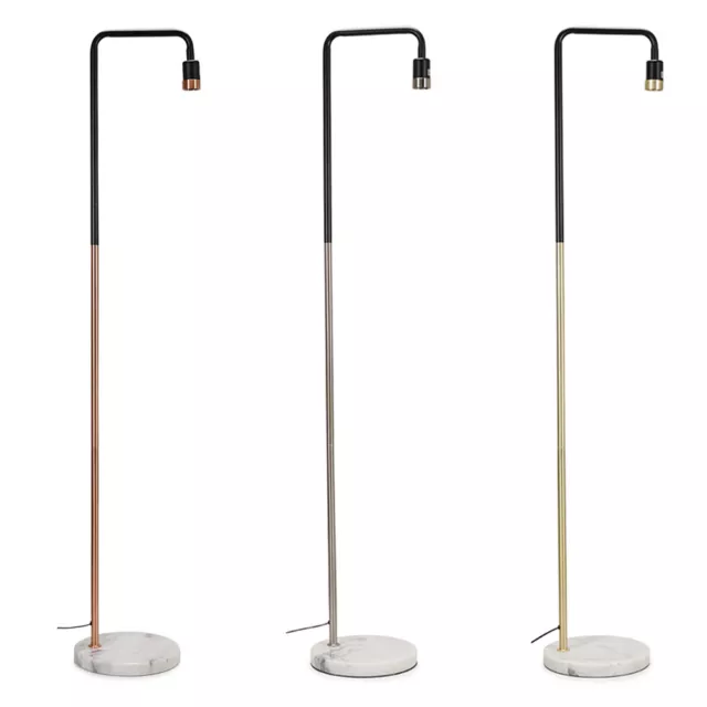 Metal Floor Lamp Marble Base Industrial Living Room Lamp Free Standing Lighting