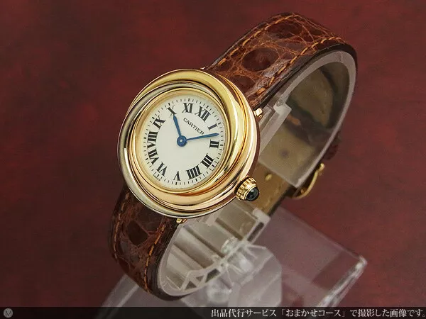 Cartier Usado Trinidad Yg Pg Wg Reloj de Cuarzo Mujer Auténtico Trabajo