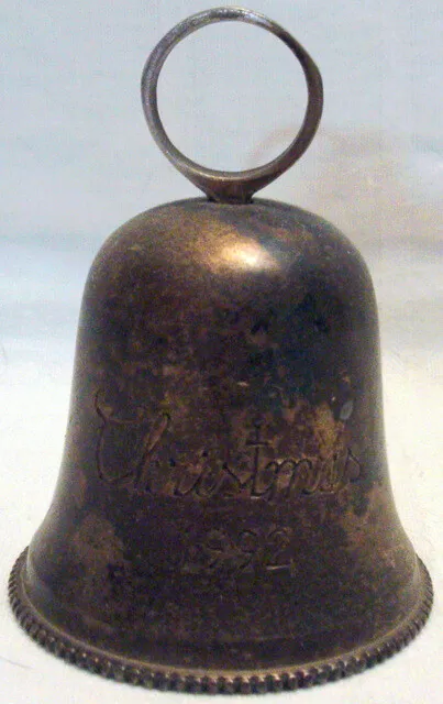 Christmas 1992 INTERNATIONAL SILVER CO Hand Made SILVERPLATED BELL From India