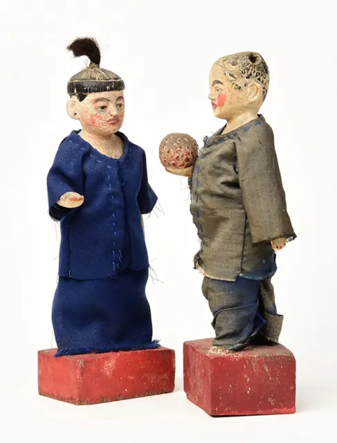 Early 20th Century, A Pair of Burmese Wooden Male and Female Figurines 8