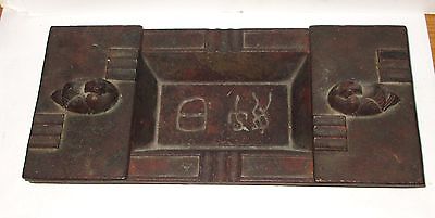 Rare Old Chinese Cast Iron Humidor Tray And Double Box