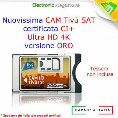 Digiquest CAM HD GOLD 4K  TIVUSAT DIGIQUEST CERTIFICATA TV SAT SMARCAM HD SENZA SCHEDA 