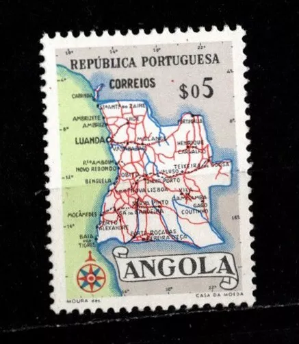 Angola, Sc #386, USED, 1955, Map