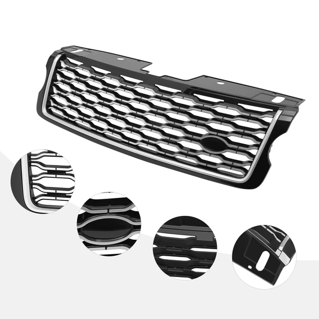 Front Bumper Lower Grille With Silver Trim – For Ford Flex 2013-2019, Direct Replacement, ABS Plastic