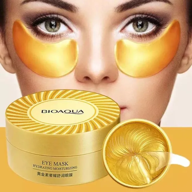 60 Under Eye Gel Pad MICA Crystal Collagen 24k Gold Face Mask Anti-Aging Wrinkle