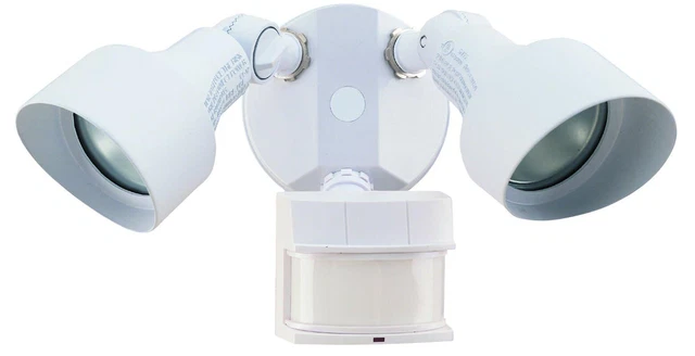 Heath Zenith HZ-5597 White 2-Light 200 Watt Quartz Halogen Security Flood Light