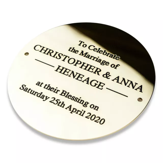 4" circular Brass Engraved Plaque/Name plate. Deep Engraving in Solid Brass