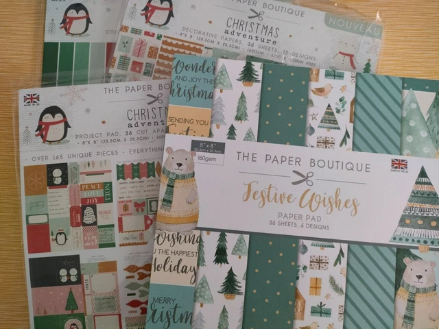 Paper Boutique 8x8" Christmas Paper Pads x 4 - BARGAIN PRICE!