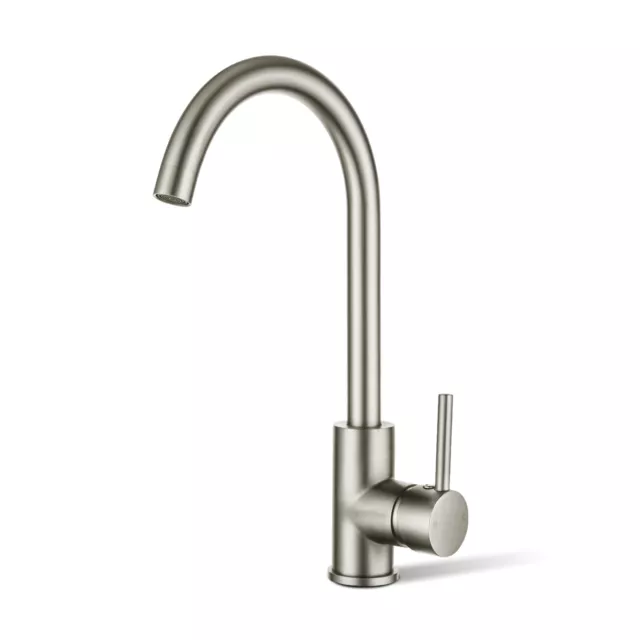 ACA Brushed Nickel Kitchen Sink Mixer Tap 360° Swivel Spout Brass Basin Faucet