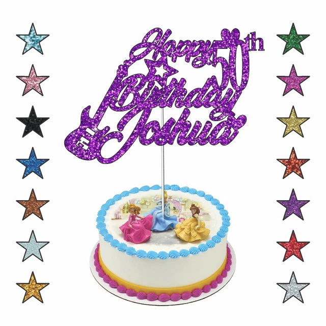 Custom Music Guitar Cake Topper Personalised Birthday Party Any Name Age Decor