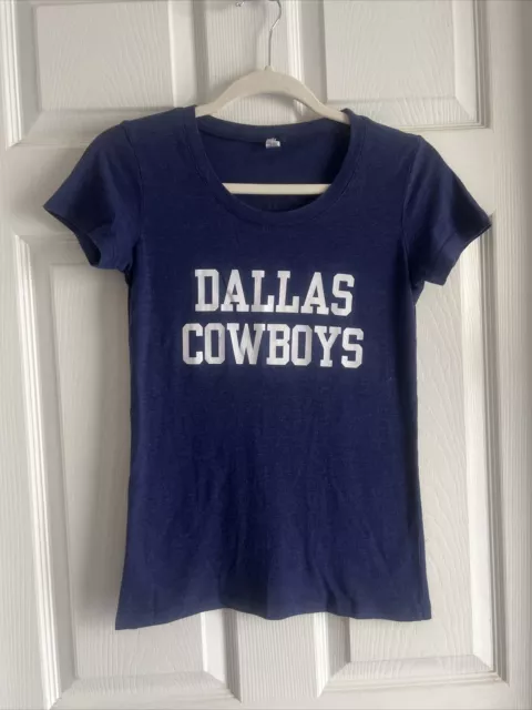 Small Womens Blue Dallas Cowboys Football T Shirt Miller Time Soft Tee Top Cotto