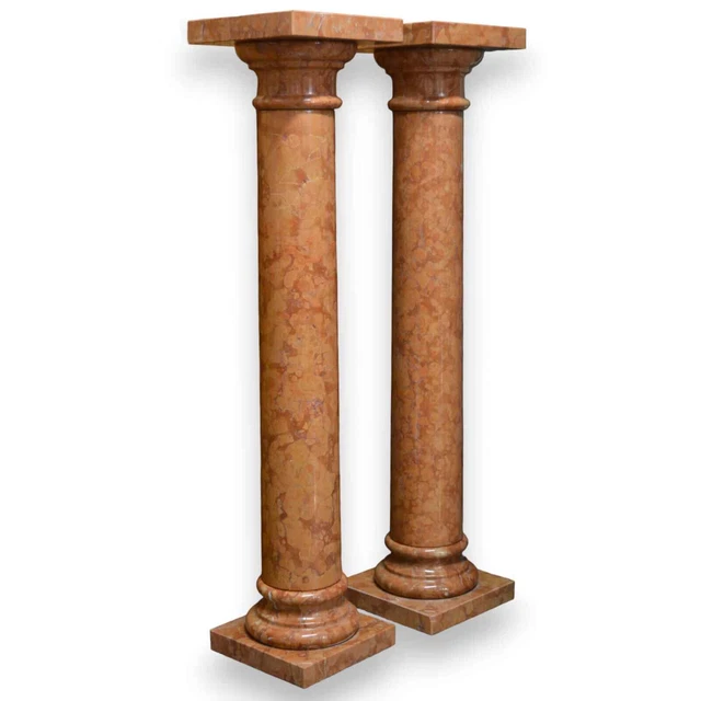Coppia di Colonna in Marmo Rosso Verona Italian Design H 100cm
