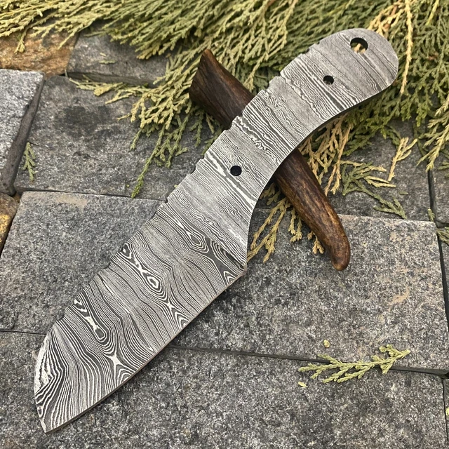 SHARDBLADE CUSTOM HAND FORGED Damascus Steel Blank Blade Full Tang Hunting Knife