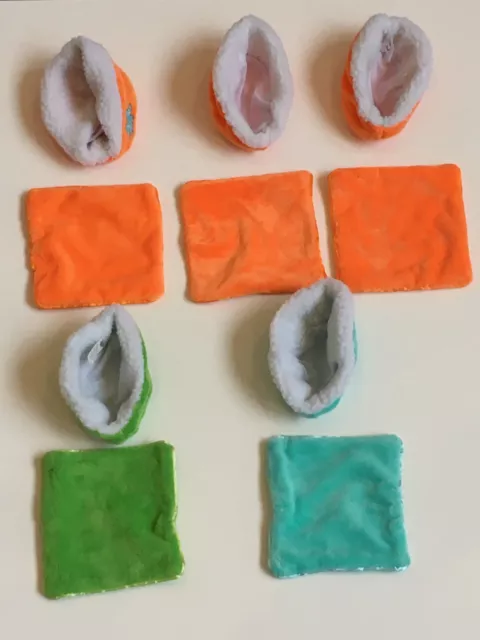 Zhu Zhu Pets Hamster Accessories Beds & Blankets - Orange, Green and Teal