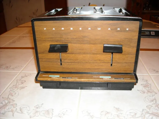 Vintage GE General Electric 4 Slice Toaster, A7T128, Faux Wood Grain &  Chrome