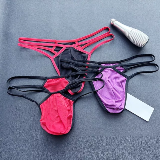 Biancheria intima uomo sexy lingerie in tessuto a maglia vita bassa mutandine ro