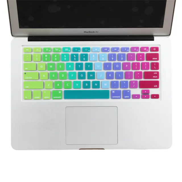 Gradient Color Rainbow Silicone UK/EU/US Layout Keyboard Protector Cover Sticker