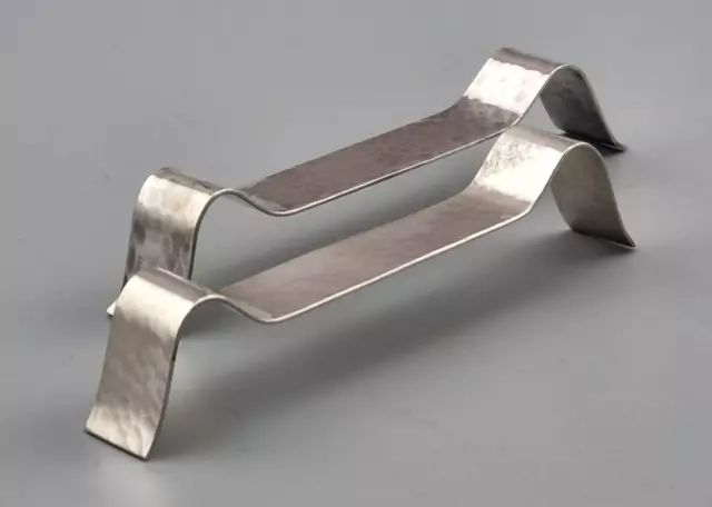 Paar Art Deco Messerbänke 1 von 3 Robbe & Berking 800er Silber Hammerschlag (43)