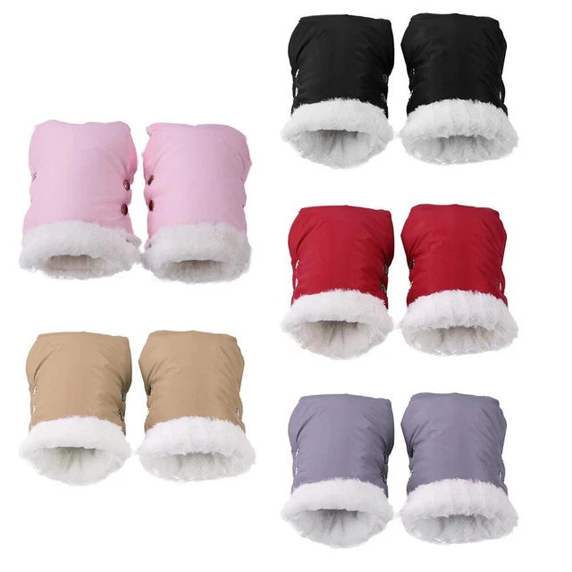 Winter Stroller Gloves Waterproof Fleece Hand Muff Pram Accessories (Black) FS2#