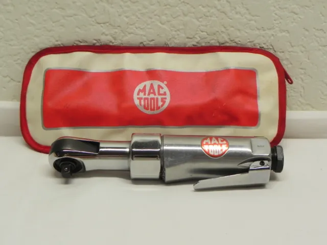 Vintage MAC Tools AR760 1/4" Drive Air Pneumatic Ratchet w/Zipper Pouch/Bag USA