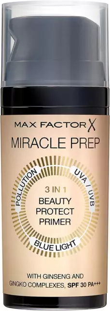 Max Factor 3 in 1 Miracle Beauty Prep Primer, 30 Ml, Pack of 1