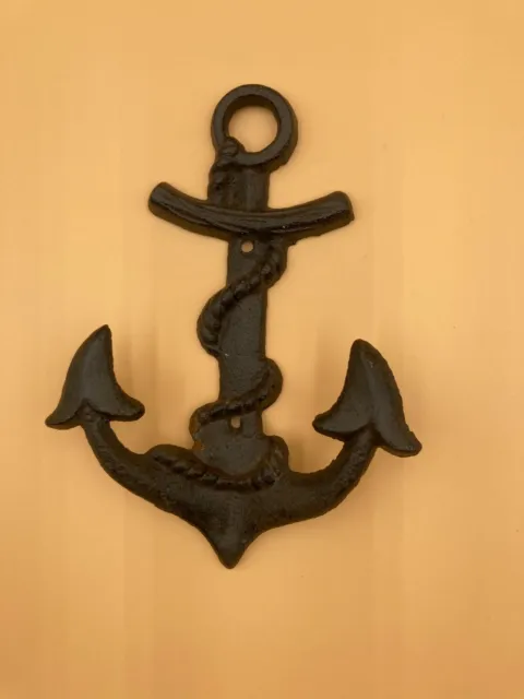 Cast Iron Anchor/Nautical  Wall Coat Hanger 8" Long